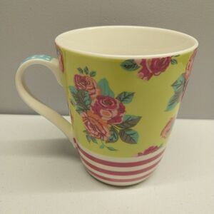 MATILDA JANE Ceramic Roses & Stripes Coffee Tea Mug Cocoa Cup 16 OZ